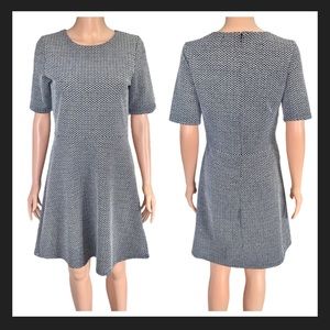 Forest Lily Herringbone Knit Fit and Flare Dress
